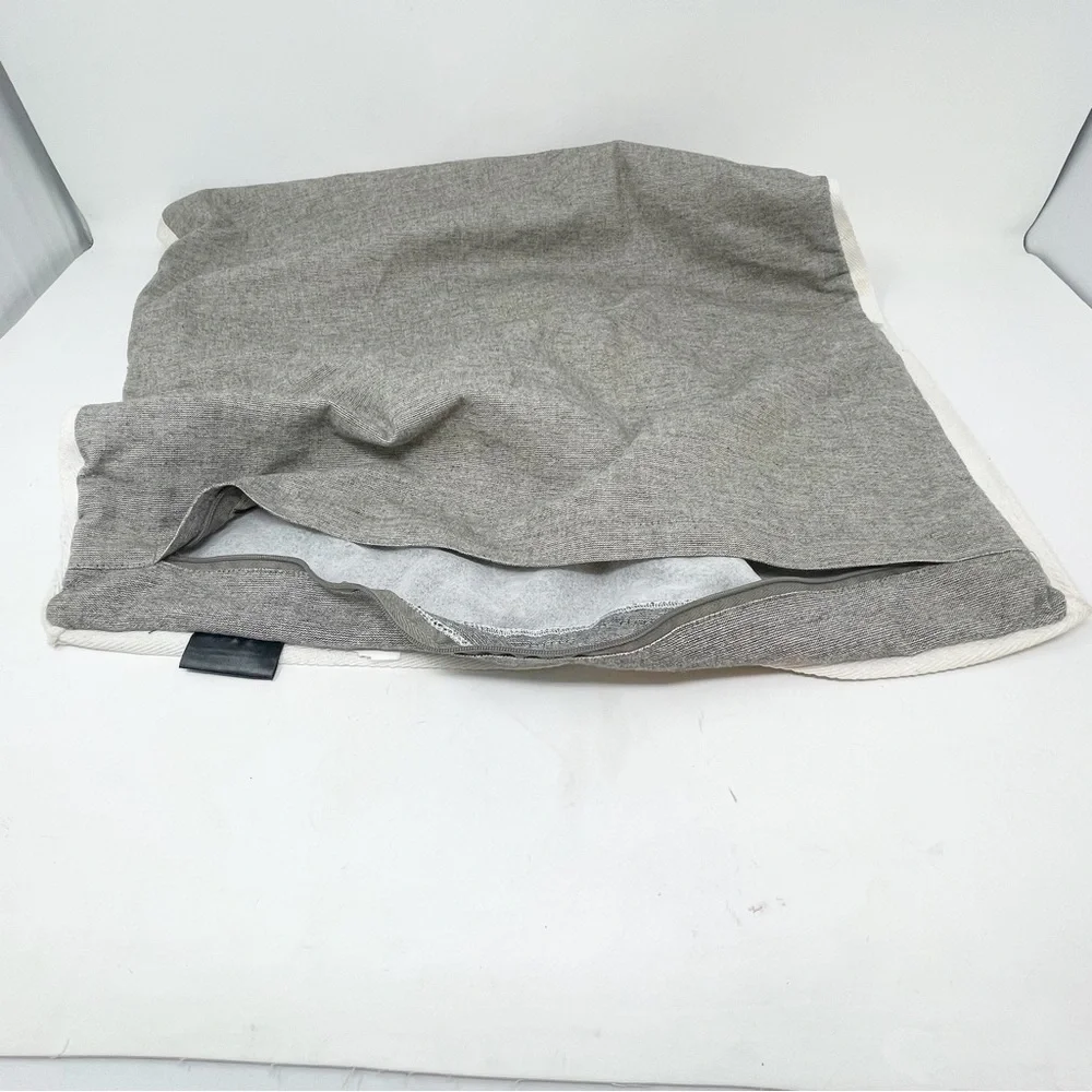 TEXTILES FOR LIFE Woven Gray Pillow Cover Sham Edged Cotton Binding 20” X 20”